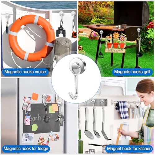 Magnetic Hooks Magnet Hook for Cruise Cabins Fridge 40LBS 6Pack (6 Count)