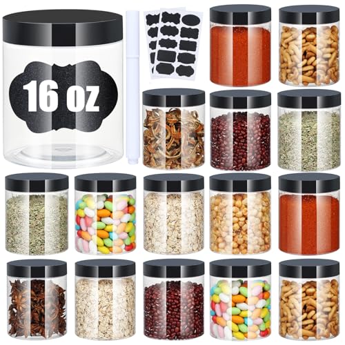 Plastic Jars with Lids (16 Count)