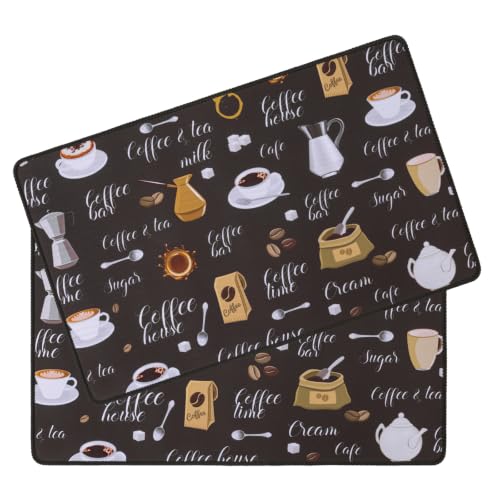 Coffee Mat 2 Pack 12x19 Inch Absorbent Non