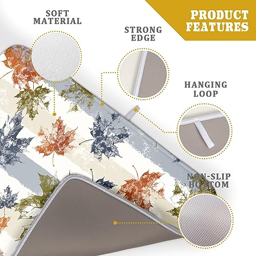 Autumn Colorful Maple Leaves Dish Drying Mat for Kitchen Counter