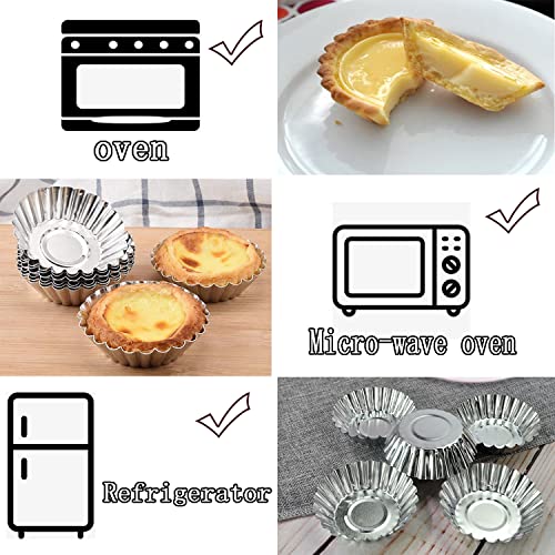 32Pack 2.75" Egg Tart Molds Aluminum Mini Tart Tins Pans for Baking (32 Count)