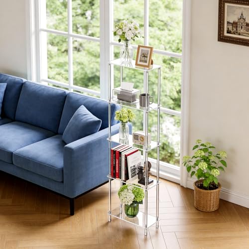 Clear Acrylic Narrow Side Table for Small Spaces