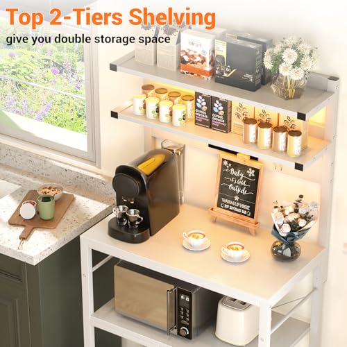 Bakers Rack with Power Outlet & RGB LED (11 Count)