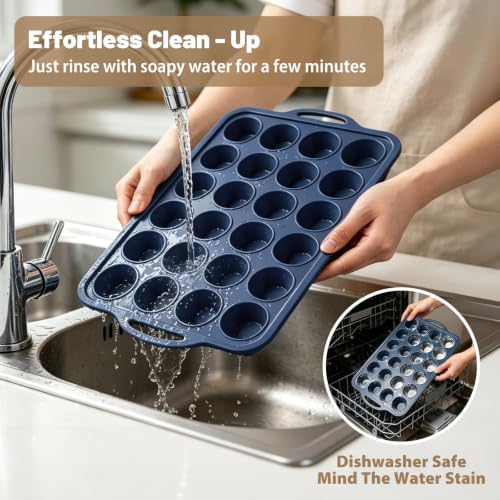 2 Pack Mini Silicone Muffin Pan with Frame (2 Count)