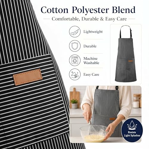 Cotton Aprons with Pockets (4 Count)