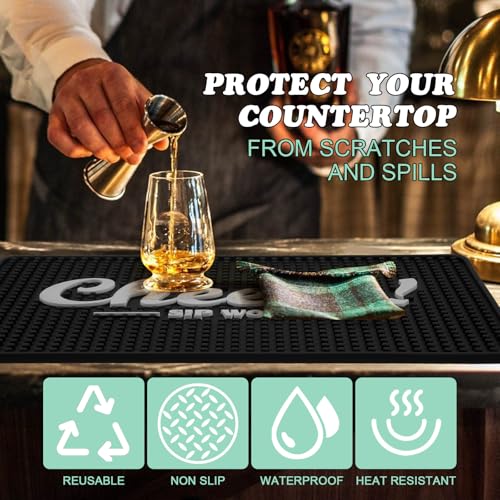 Cheers Bar Mat for Countertop 18in x 12in Large