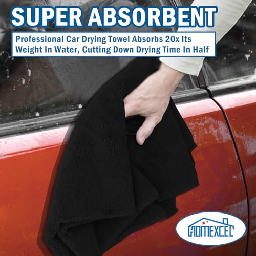 Professional Large Microfiber Car Drying Towels 4 Pack (4 Count)