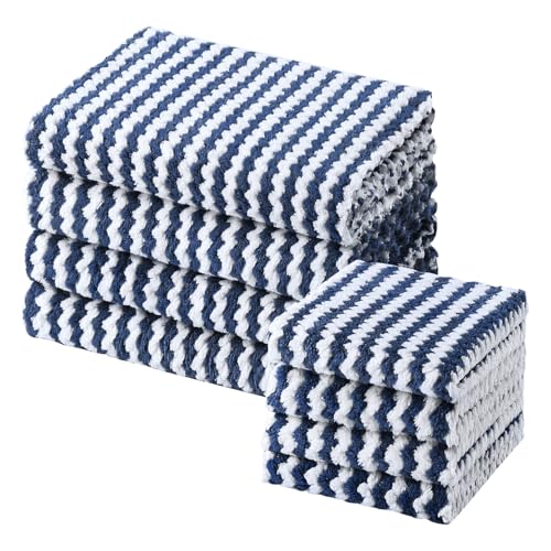8 Pack Kitchen Towels and Dishcloths Set (8 Count)