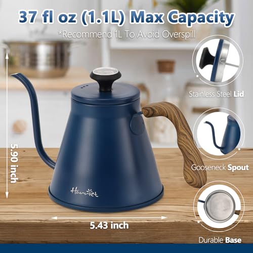Gooseneck Kettle with Thermometer for Pour Over Coffee and Tea