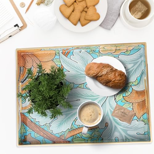 Plastic Serving Tray with Handles for Coffee Table