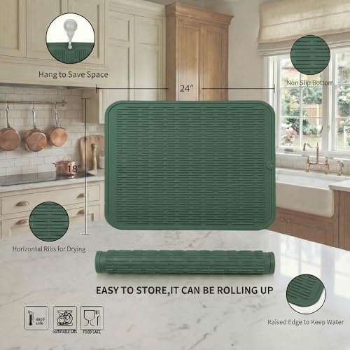 Silicone Dish Drying Mat for Multiple Usage