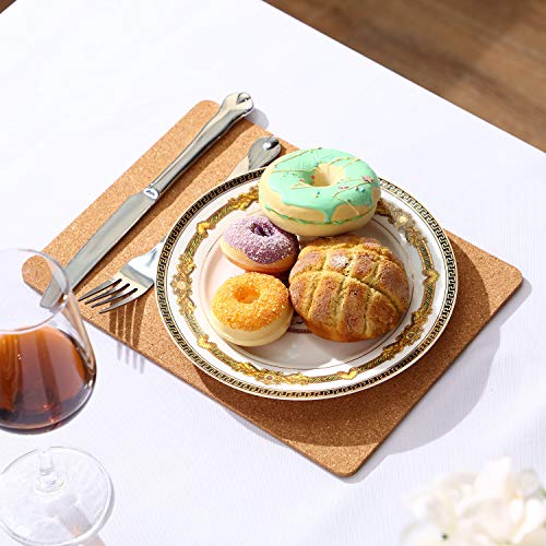 4 Pack Rectangle Cork Board Coasters for Hot Dishes 11'' x 8'' Cork Trivet Placemat Hot Pad Sheet Heat Resistant for Kitchen Countertops Table Pots Pans Restaurant Cafe Wedding Supplies