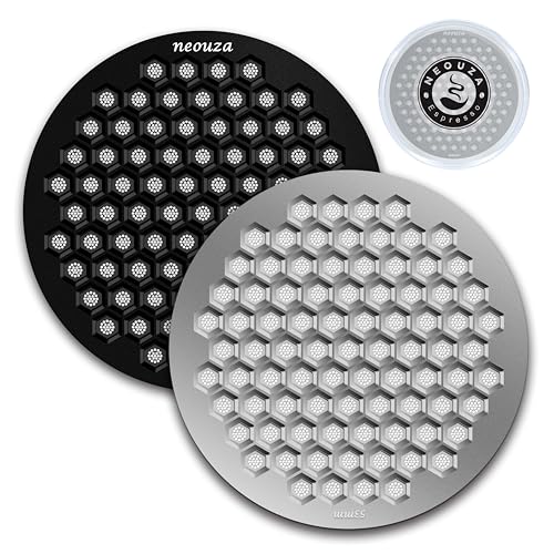 V4 Espresso Puck Screen 0.8mm Thickness Honeycomb Mesh Double Layer Black Protective Coating for Coffee Portafilter Basket