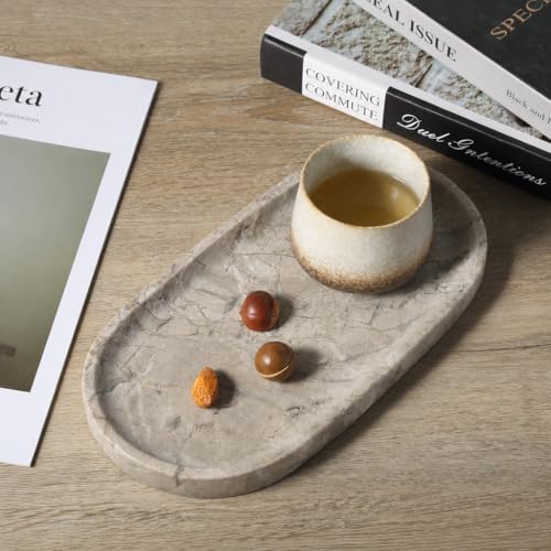 Natural Silver Pearl Marble Decorative Tray