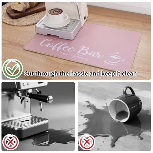 Coffee Mat 2 Pack 12x19 Inch Absorbent Non (2 Count)