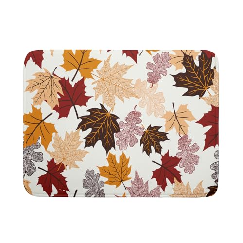Maple Leaf Dish Drying Mat Large 18x24 inches Fall Autumn Colorful Leaves Dish Drainer Mats Thanksgiving Decorative Fast Drying Reversible Absorbent Dish Drying Pad for Kitchen Countertop
