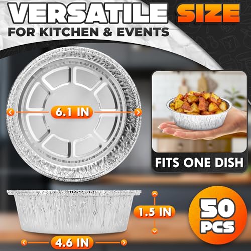 Round Foil Cake Pans 50 Pack (50 Count)