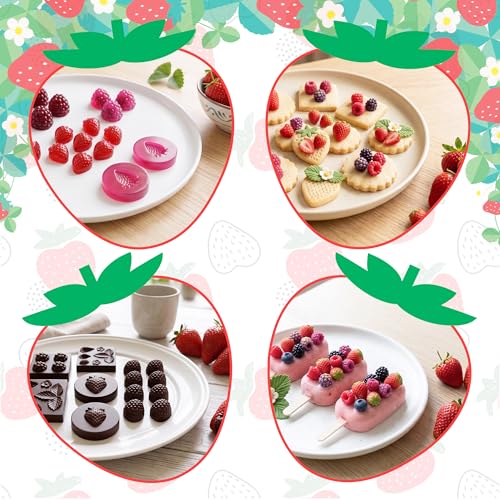 5 Packs Strawberry Mold Strawberry Chocolate Mold Fruit Silicone Molds Fondant Molds for Cake Decorations