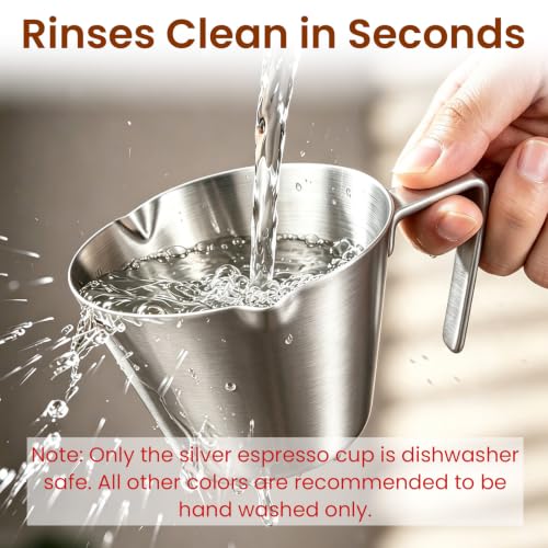 2 Pc Stainless Steel Espresso Shot Cups