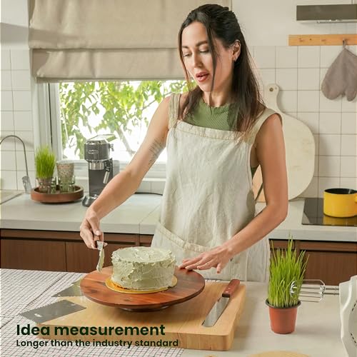 13" Acacia Cake Stand Rotating with 2 Icing Spatulas