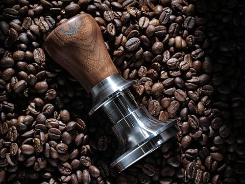 Calibrated Espresso Tamper 58mm Walnut Spring Loaded Design