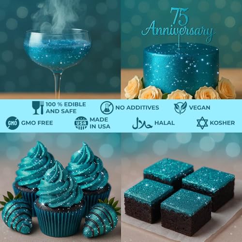 Bulk 20g Light Blue Edible Glitter for Drinks