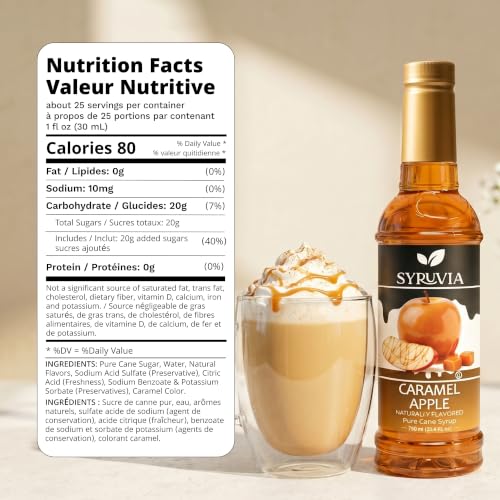 Coffee Syrup Caramel Apple Flavored Syrup for Drinks (25.4 Fl Oz)