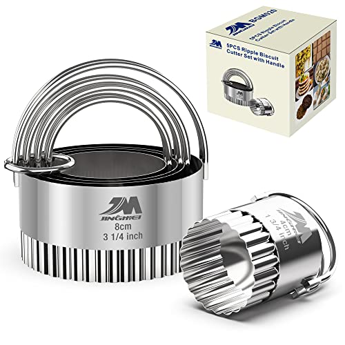 Fluted cookie cutter Set 1.75inch 2inch 2.25inch 2.75inch 3.25inch