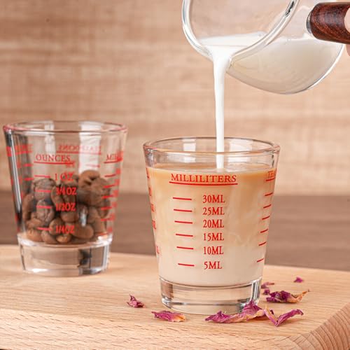 4 Pack Shot Glasses Measuring cup Espresso Shot Glass Liquid Heavy Glass Wine Glass 26 (4 Count)