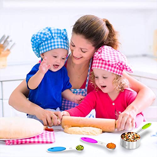 Stainless Measuring Cups and Spoons Set with Silicone Handle