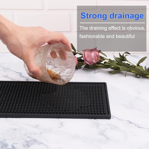 10 Pack 6 x 12 Inch Rubber Bar Mats (10 Count)