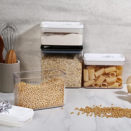 Flip Tite Storage Container with Lid 4” RECTANGULAR Airtight Ring Flip Top (3 Count)