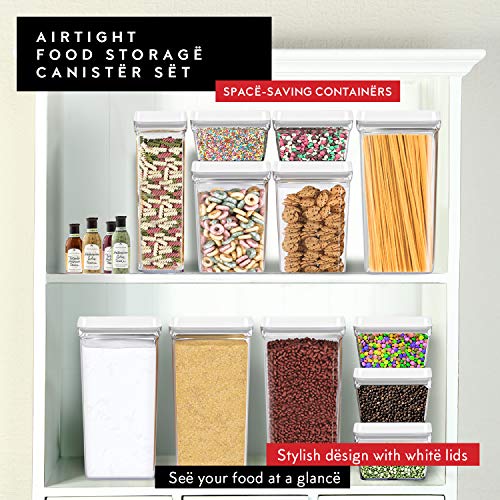 Large Airtight Food Storage Containers with White Lids (4 Count)
