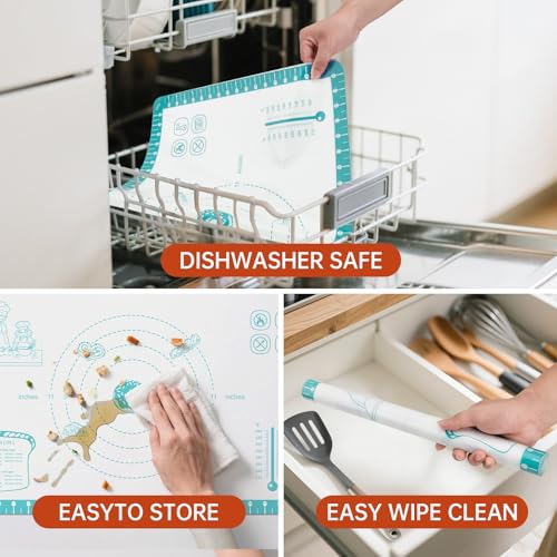 Non Stick Silicone Pastry Mat with 10 Quick Recipes