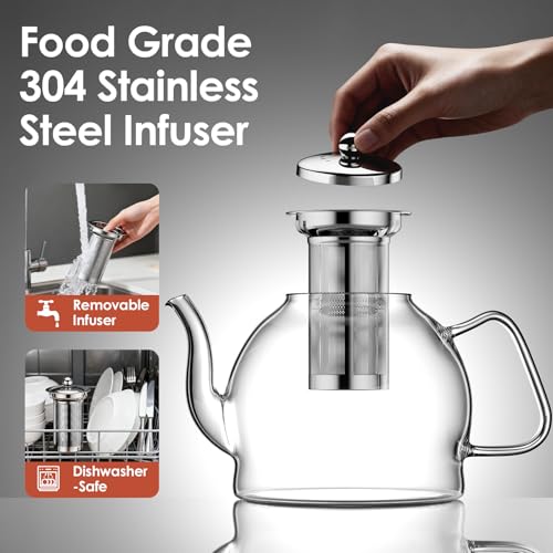 1800ml Glass Teapot with Infuser