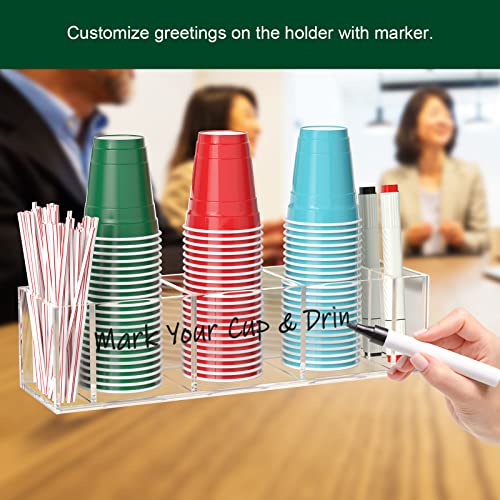 Triple Cup Holder With Marker Slot