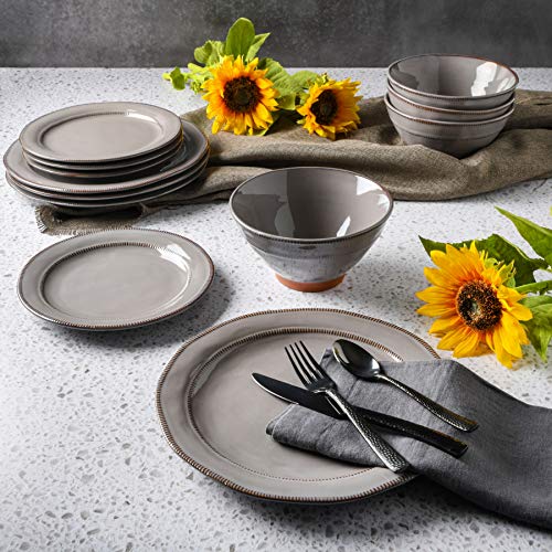 Terranea Round Reactive Glaze Terra Cotta Dinnerware Set