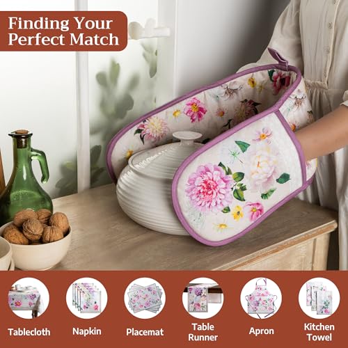 Double Oven Mitts 100% Cotton Double Oven Glove