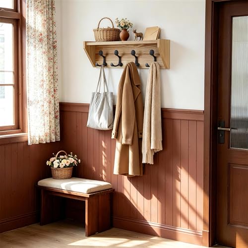 Wall Shelf with Hooks