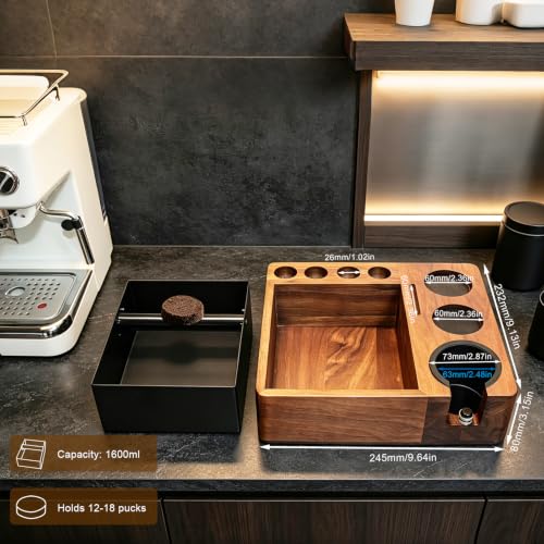 Espresso tamping station knock box