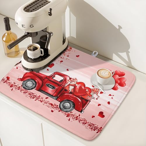 Valentine's Day Dish Drying Mats for Kitchen Counter