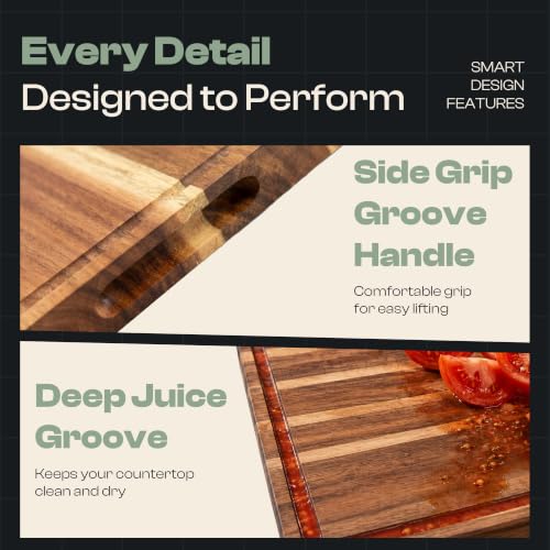 Extra Large Acacia Wood Cutting Board for Kitchen