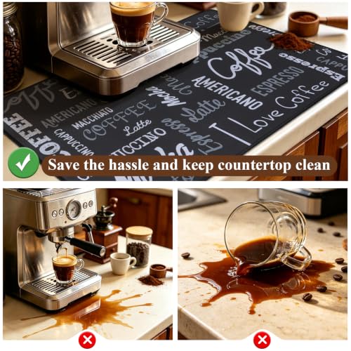 Coffee Mat 2 Pack 12x19 Inch Absorbent Non (2 Count)