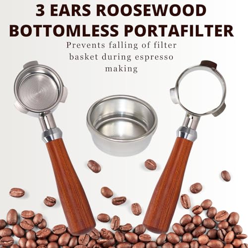 Espresso Portafilter 54mm Bottomless Rosewood Compatible with Breville Duo