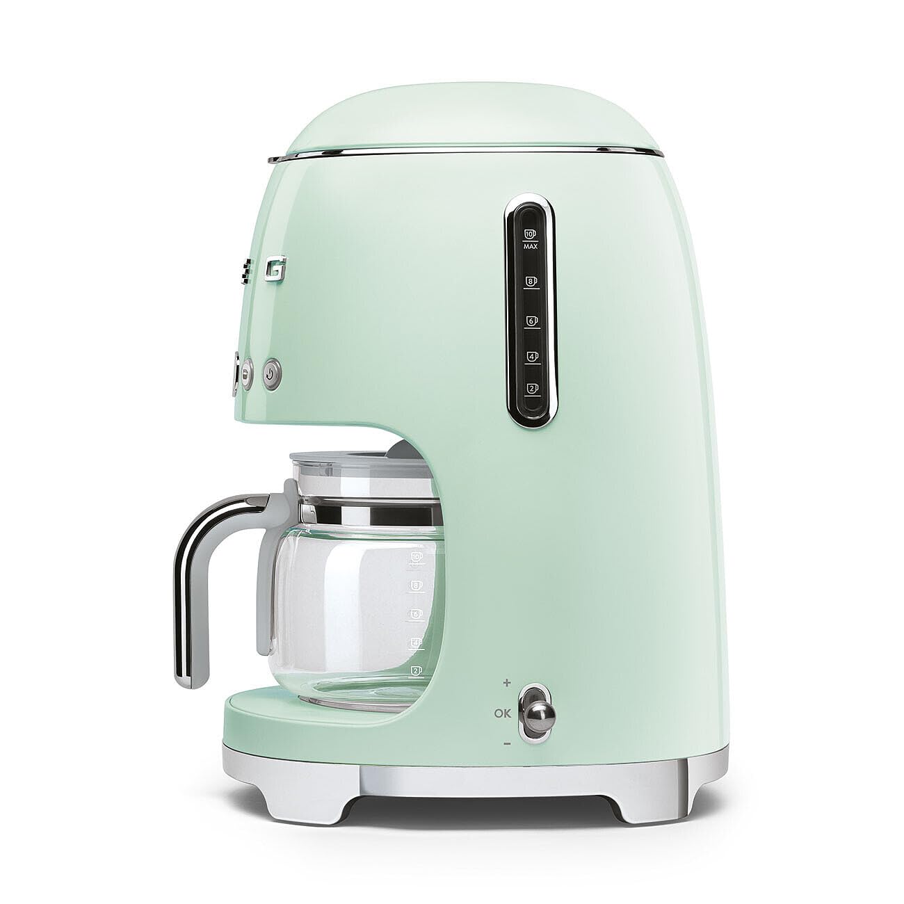 50's Retro Style Aesthetic Drip Coffee Machine with 10 Cup Glass Carafe