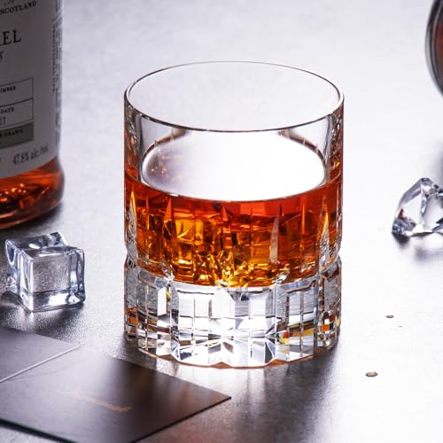 Crystal Whiskey Glasses Set of 2 Hand Blown Old Fashioned Glasses (2 Count)