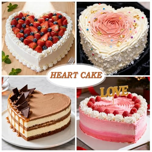 Metal Reinforced Frame Silicone Heart Shaped Cake Pans (2 Count)