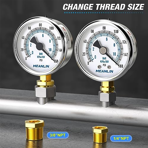 0~160Psi Dry Pressure Gauge Stainless Steel 1
