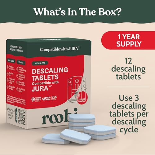 Jura Compatible Descaling Tablets. 12 Jura Descaling Tablets for Automatic Espresso Coffee Machines. 100% Vegan (12 Count)