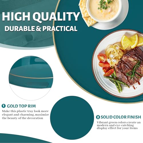 13" Teal Decorative Tray